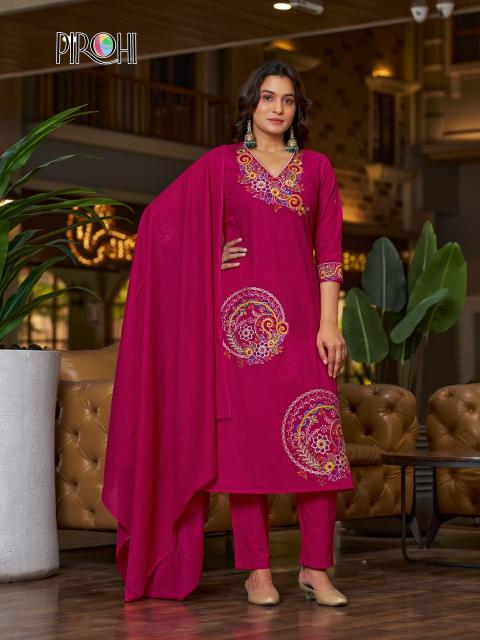 Pirohi mahek 3pcs wholesale kurtis online surat